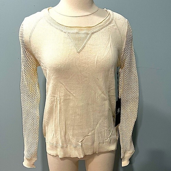 NWT Rock & Republic Birch Classic Rock Mesh Open Knit Sweater Size Small - Picture 1 of 8